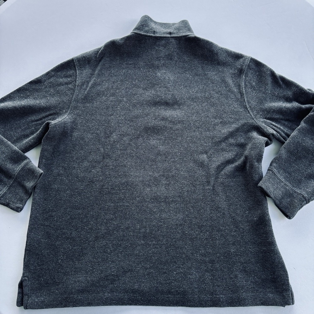Ralph Lauren Dark Charcoal Gray Quarter-Zip Polo with Red Pony Logo - Picture 13 of 16